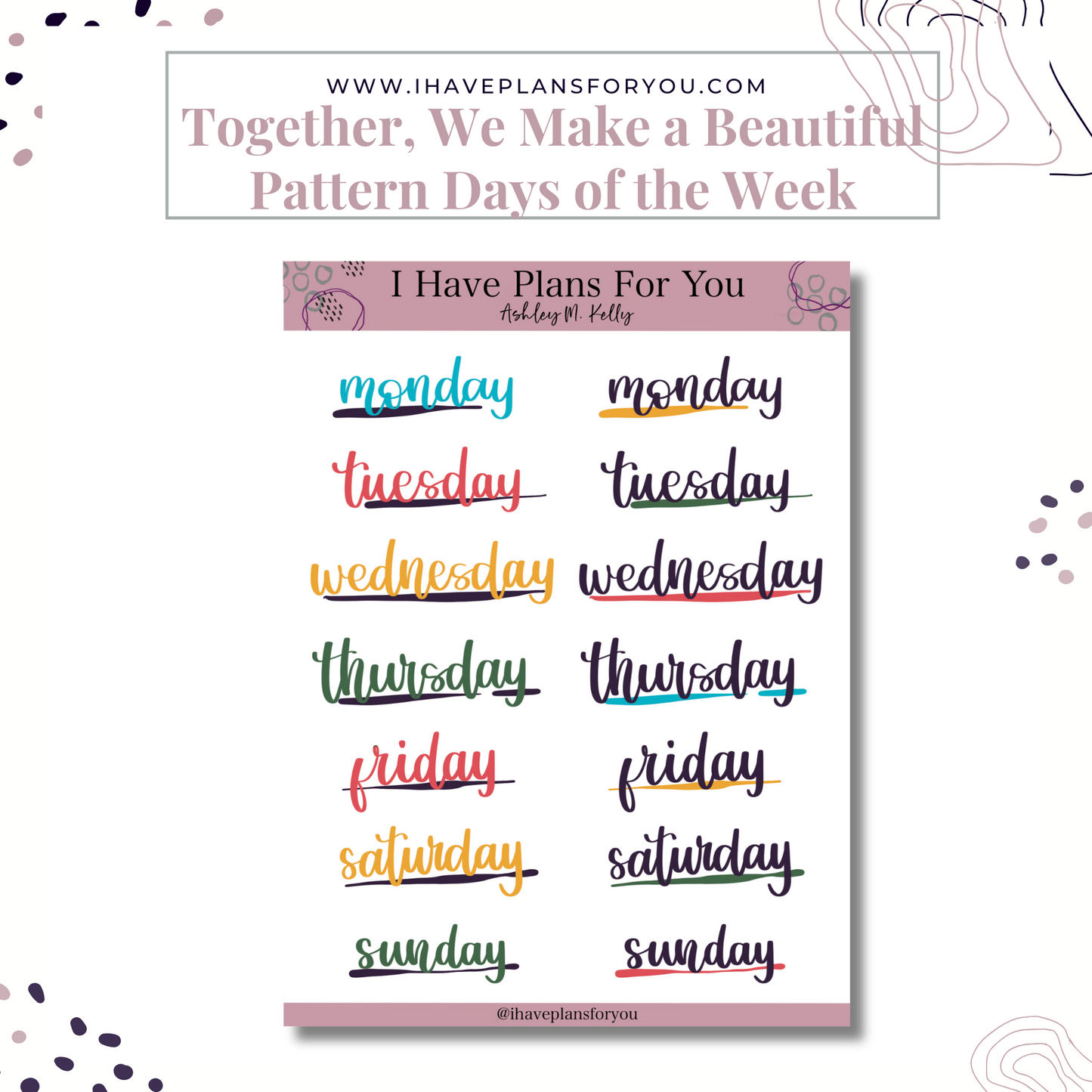 Together We Make a Beautiful Pattern Sticker Set