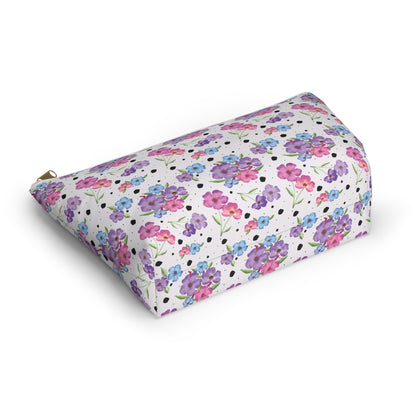 Spring Watercolor Floral Accessory Pouch w T-bottom