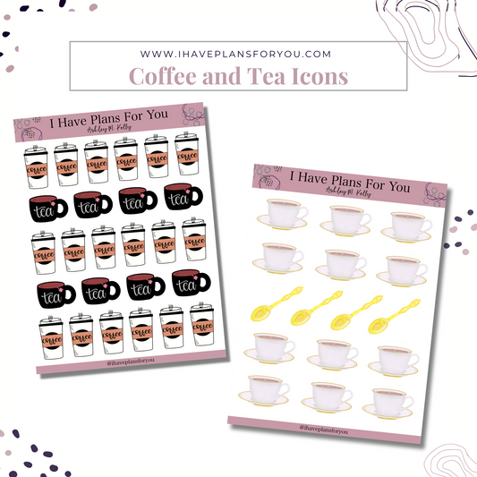 Coffee and Tea Icon Stickers