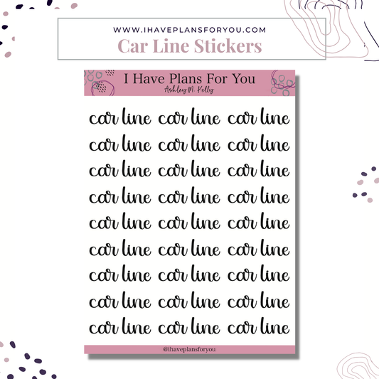 Car Line Sticker for Planner Mom Stickers