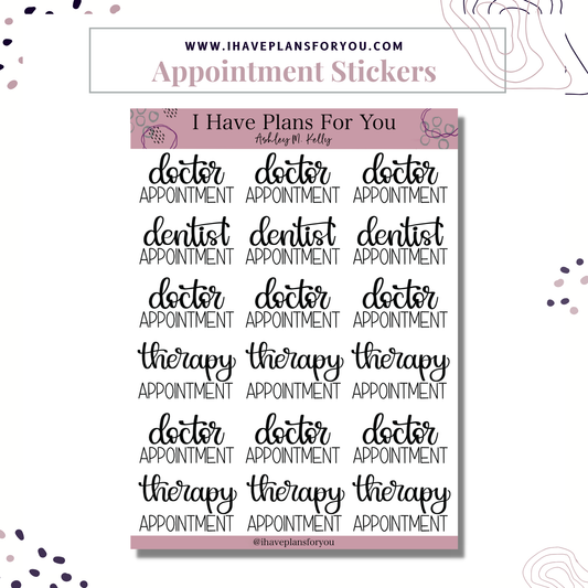 Appointment Sticker Sheet