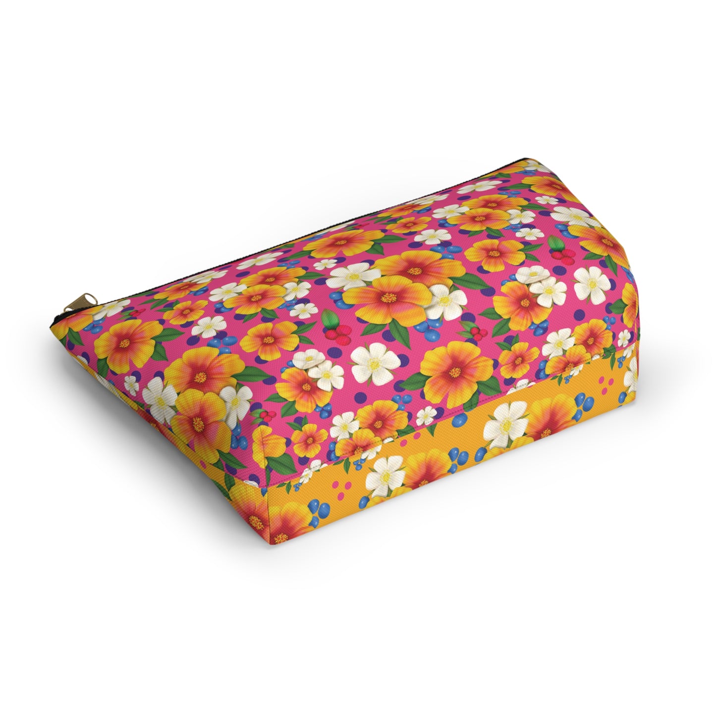 Sweet Summer Harvest Two-Sided Floral Small Accessory Pouch