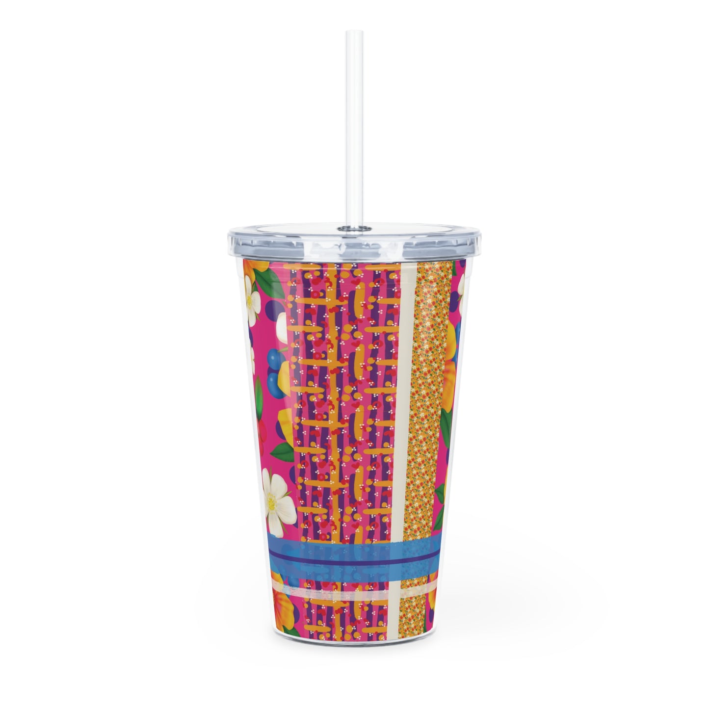 Summer Seaside Escape Plastic Tumbler with Straw