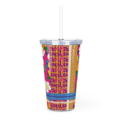 Summer Seaside Escape Plastic Tumbler with Straw