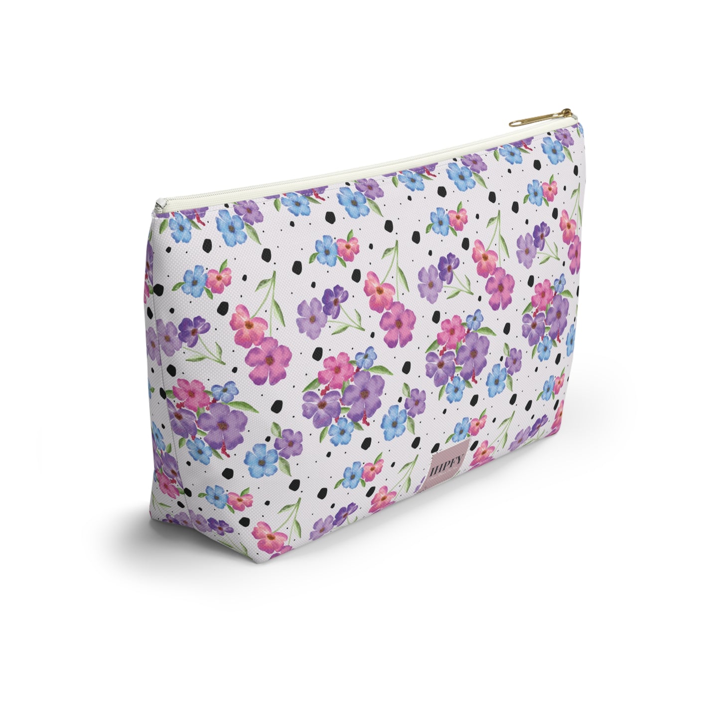 Spring Watercolor Floral Accessory Pouch w T-bottom