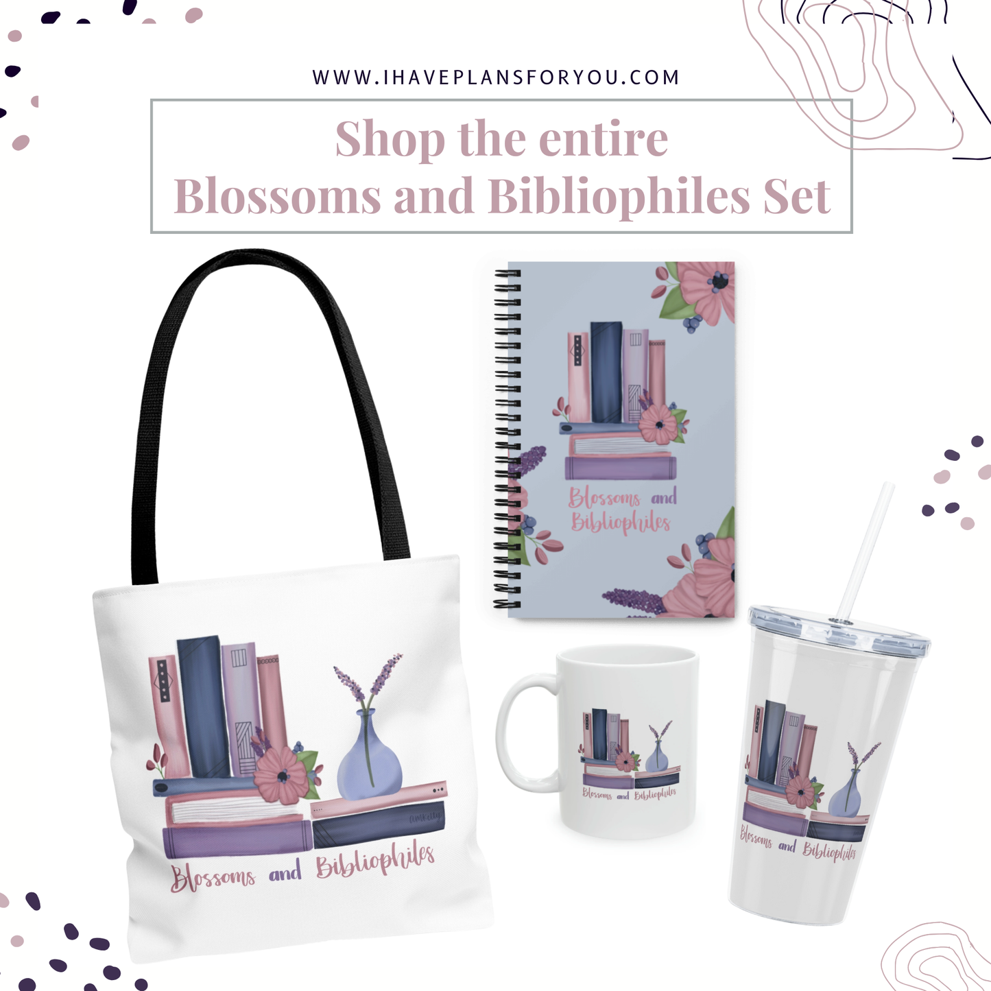 Blossoms and Bibliophiles Spiral Notebook