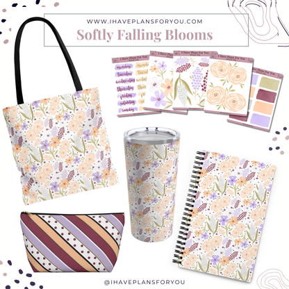 Softly Falling Blooms Dot Grid Notebook