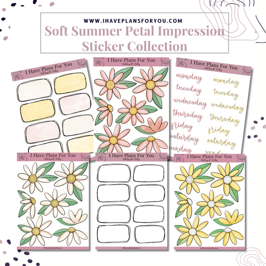 Soft Summer Petal Impression Sticker Set