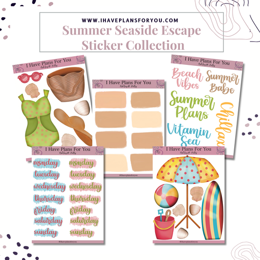 Summer Seaside Escape  Sticker Set