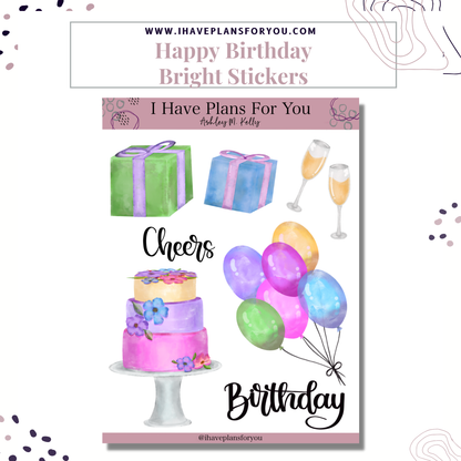 Bright Birthday Sticker Set