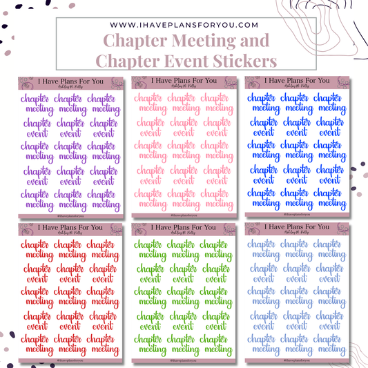 Chapter Meeting and Chapter Event Stickers