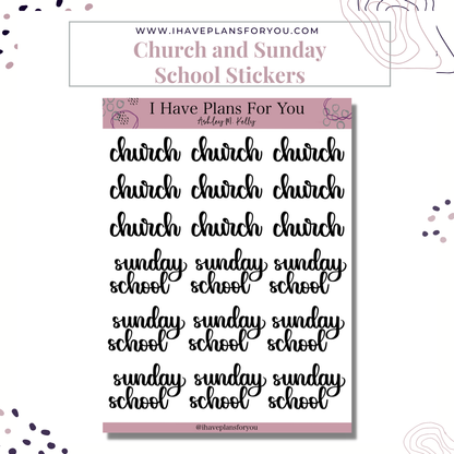 Church, Sunday School, Prayer Sticker Set