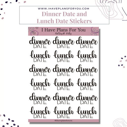 Dinner & Lunch Date Sticker Sheet