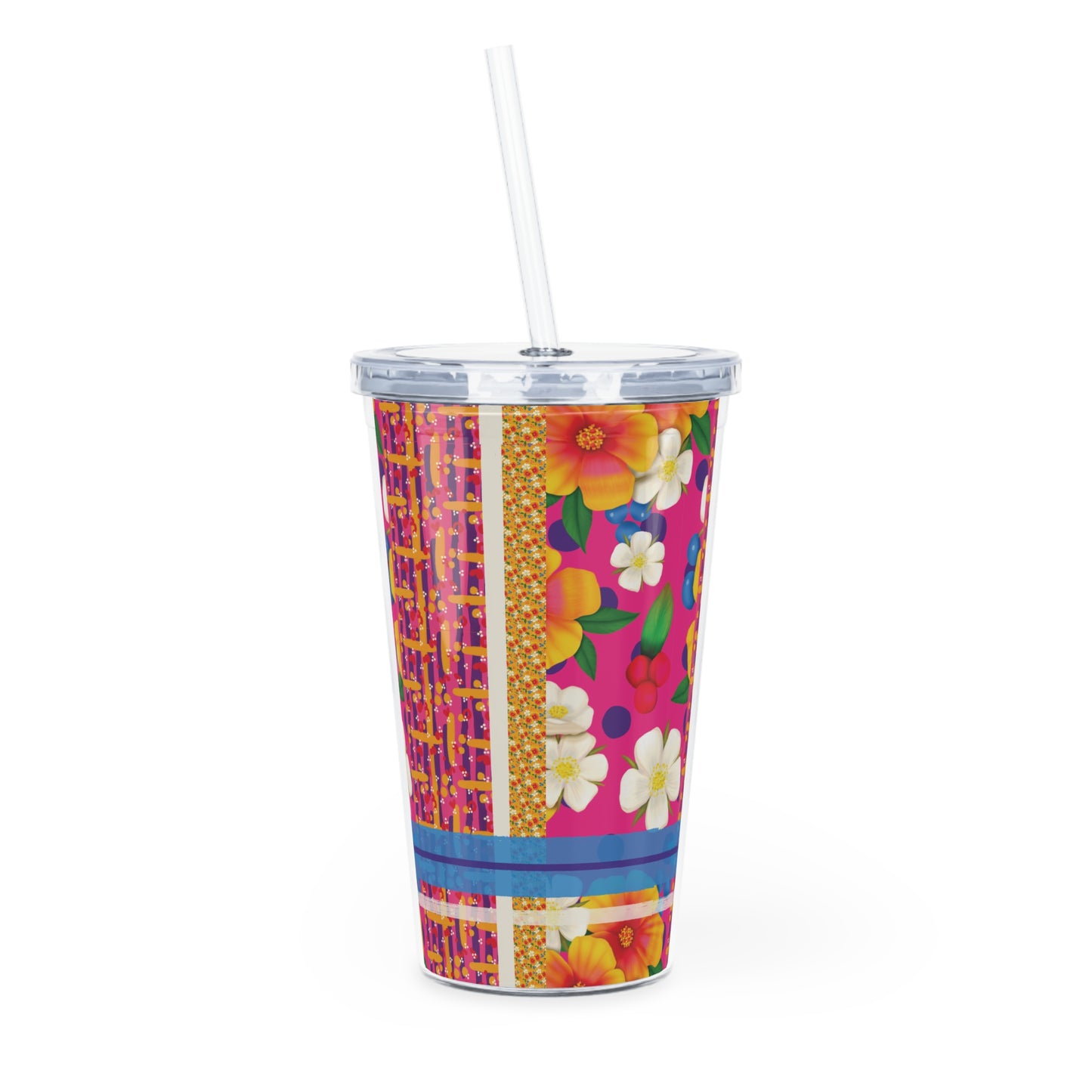 Summer Seaside Escape Plastic Tumbler with Straw