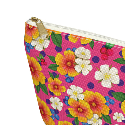 Sweet Summer Harvest Two-Sided Floral Small Accessory Pouch