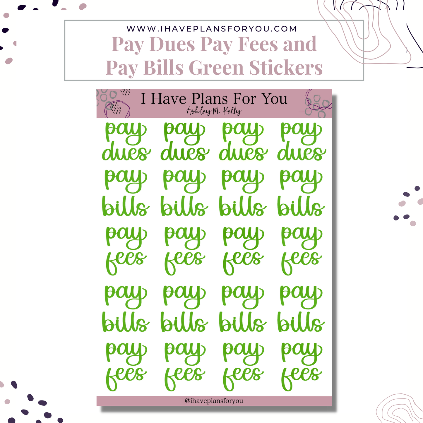 Pay Dues Pay Fees Pay Bills Stickers