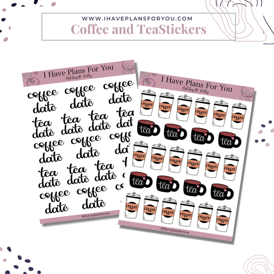 Coffee Cup and Tea Mug Sticker Set