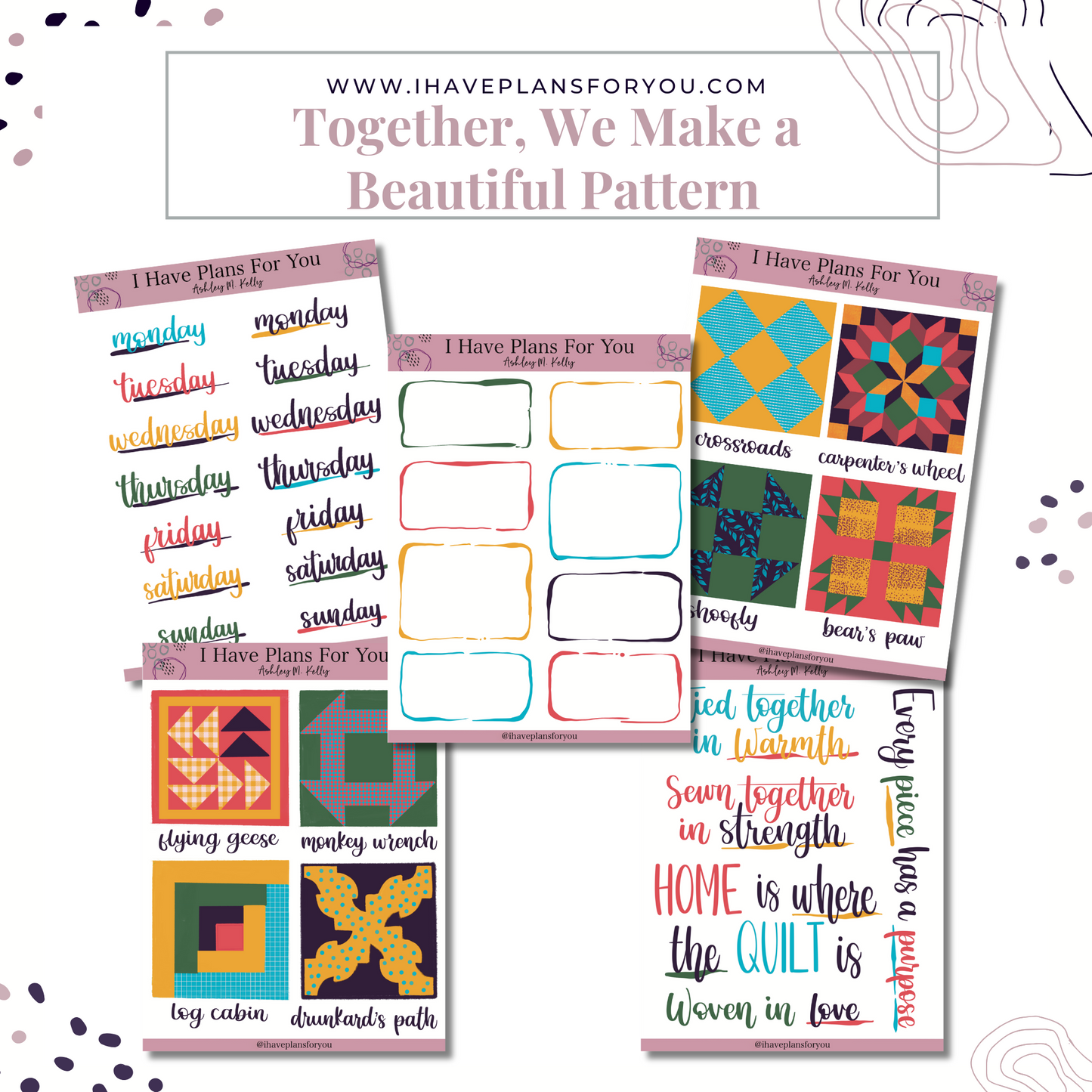 Together We Make a Beautiful Pattern Sticker Set