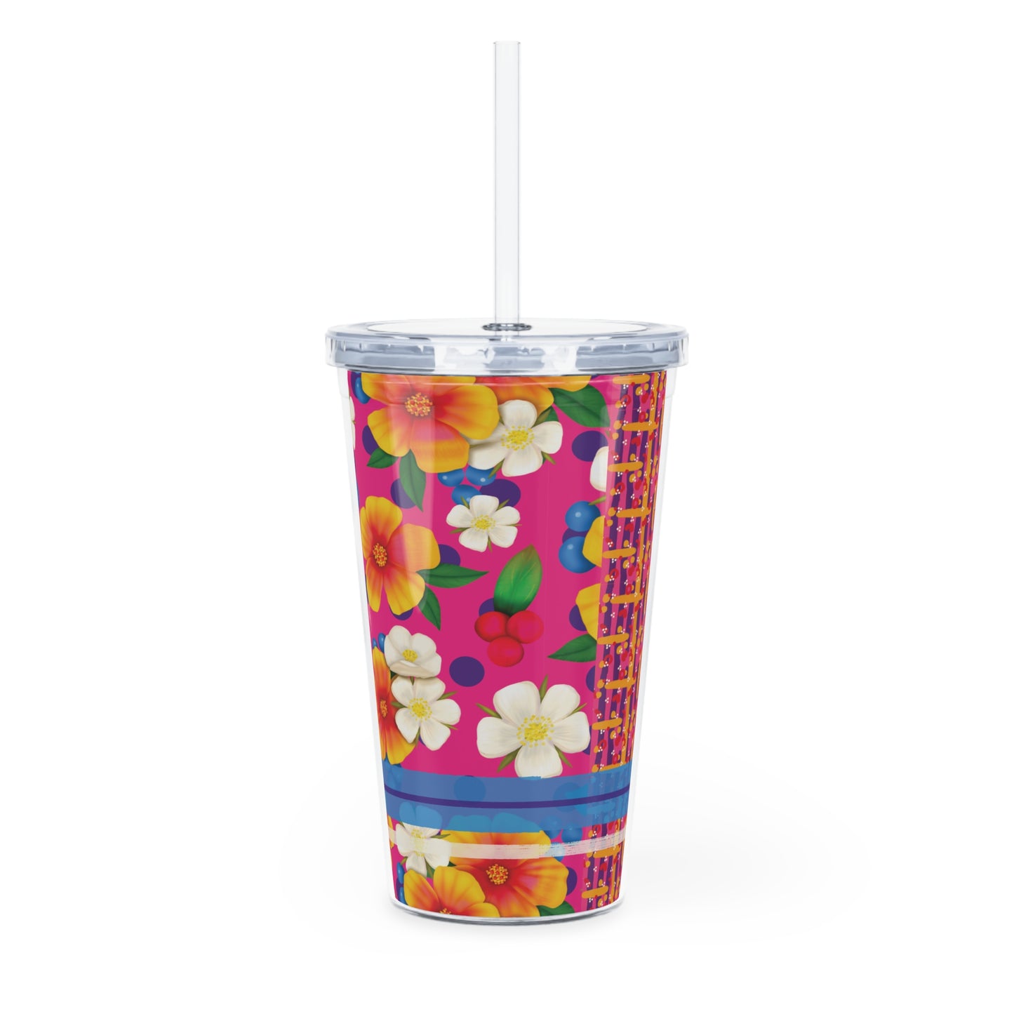 Summer Seaside Escape Plastic Tumbler with Straw