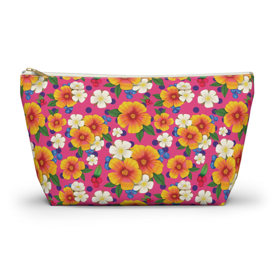 Sweet Summer Harvest Two-Sided Floral Small Accessory Pouch