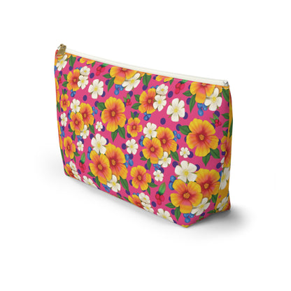 Sweet Summer Harvest Two-Sided Floral Small Accessory Pouch