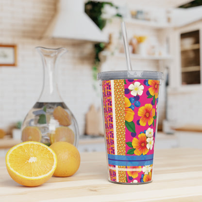 Summer Seaside Escape Plastic Tumbler with Straw