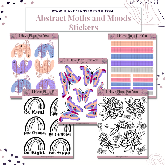 Abstract Moths and Moods Sticker Set