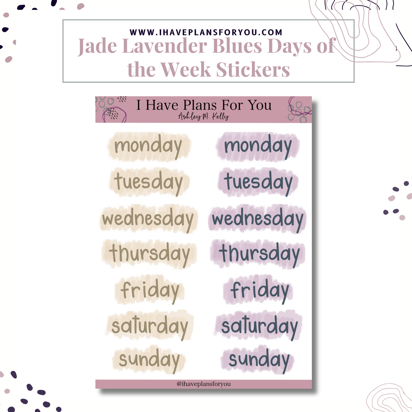 Jade Lavender Blues Cozy Corner Sticker Set