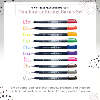 Tombow Fudenosuke Colors Calligraphy Brush Pens - 10 Pack