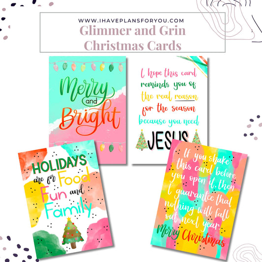 Glimmer and Grin Christmas Cards