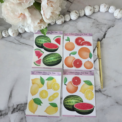 Bright Yellow Lemon Fruit Stickers for Planners, Paper Crafting and Scrapbooking